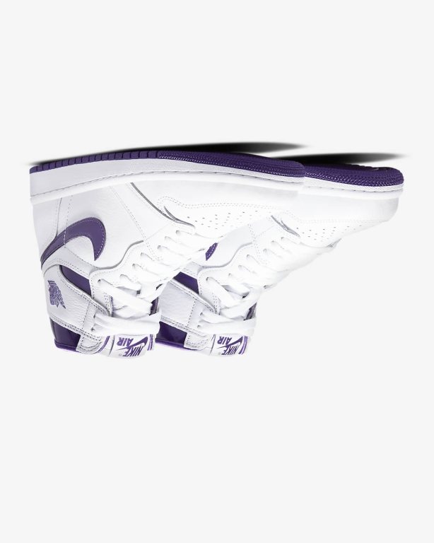 Nike Air 1 High OG Kadın Ayakkabı White/Purple | GCAFY2785