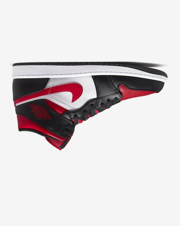 Nike Air 1 Mid Cut Kadın Ayakkabı Black/White/Red | WDQAL6947