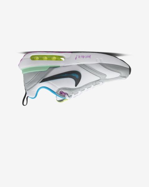 Nike Air Max Dawn Kiz Çocuk Koşu Ayakkabısı White/Blue/Grey/Black | HENMR1042