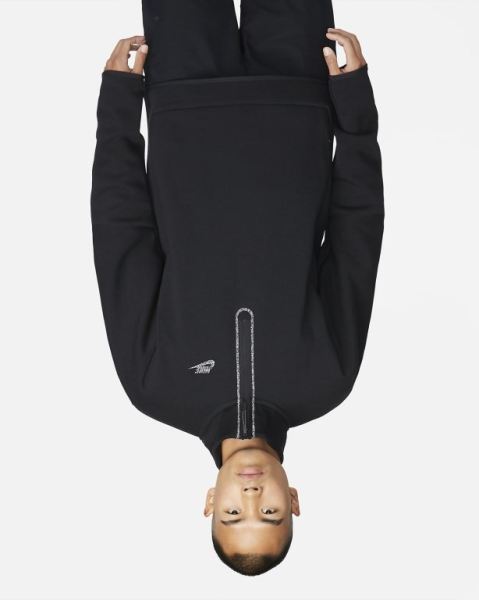 Nike Sportswear Tech Fleece Erkek Üstler Siyah | LWGRN3024